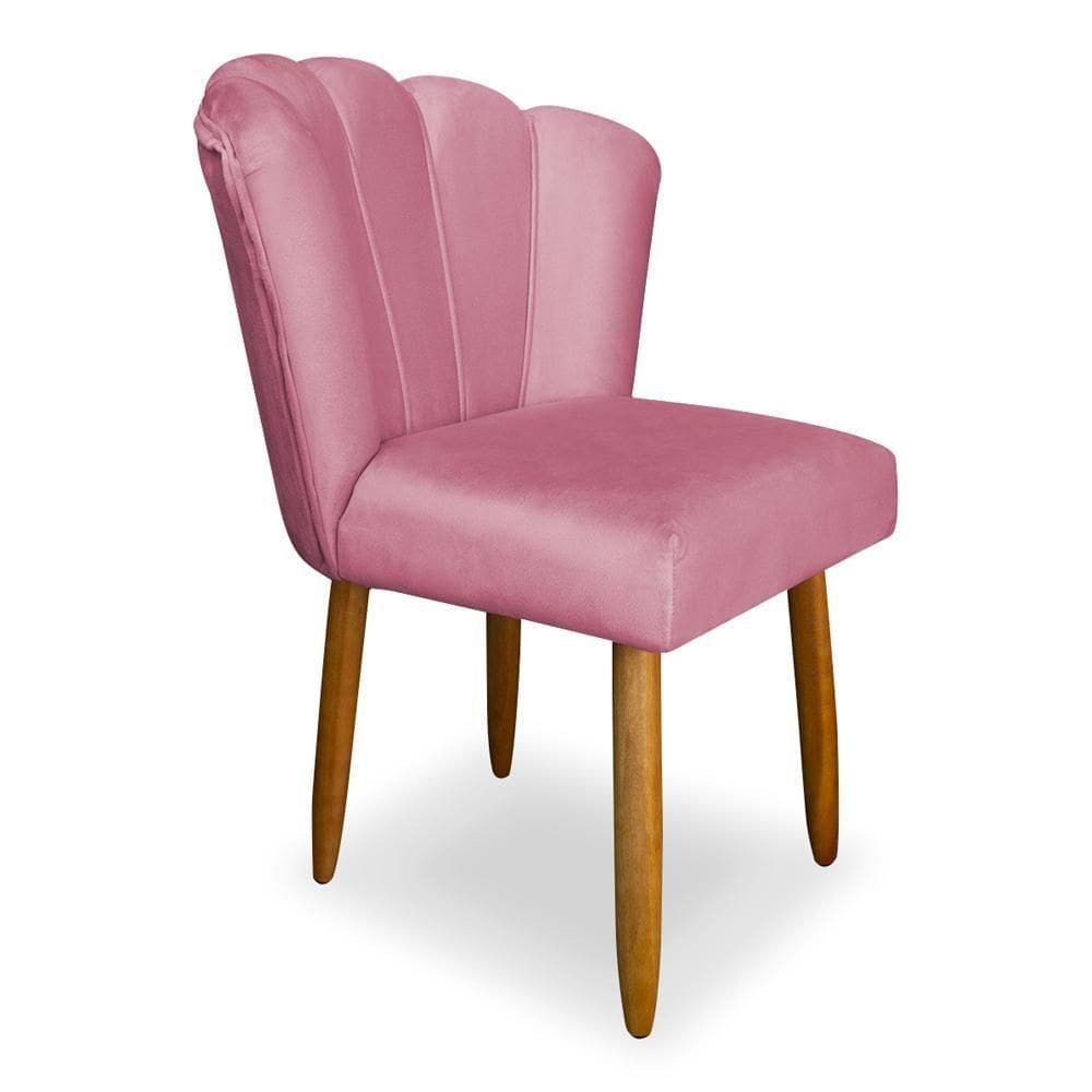 Cadeira Para Mesa De Jantar Flor Moderna Balaqui Decor Rosa