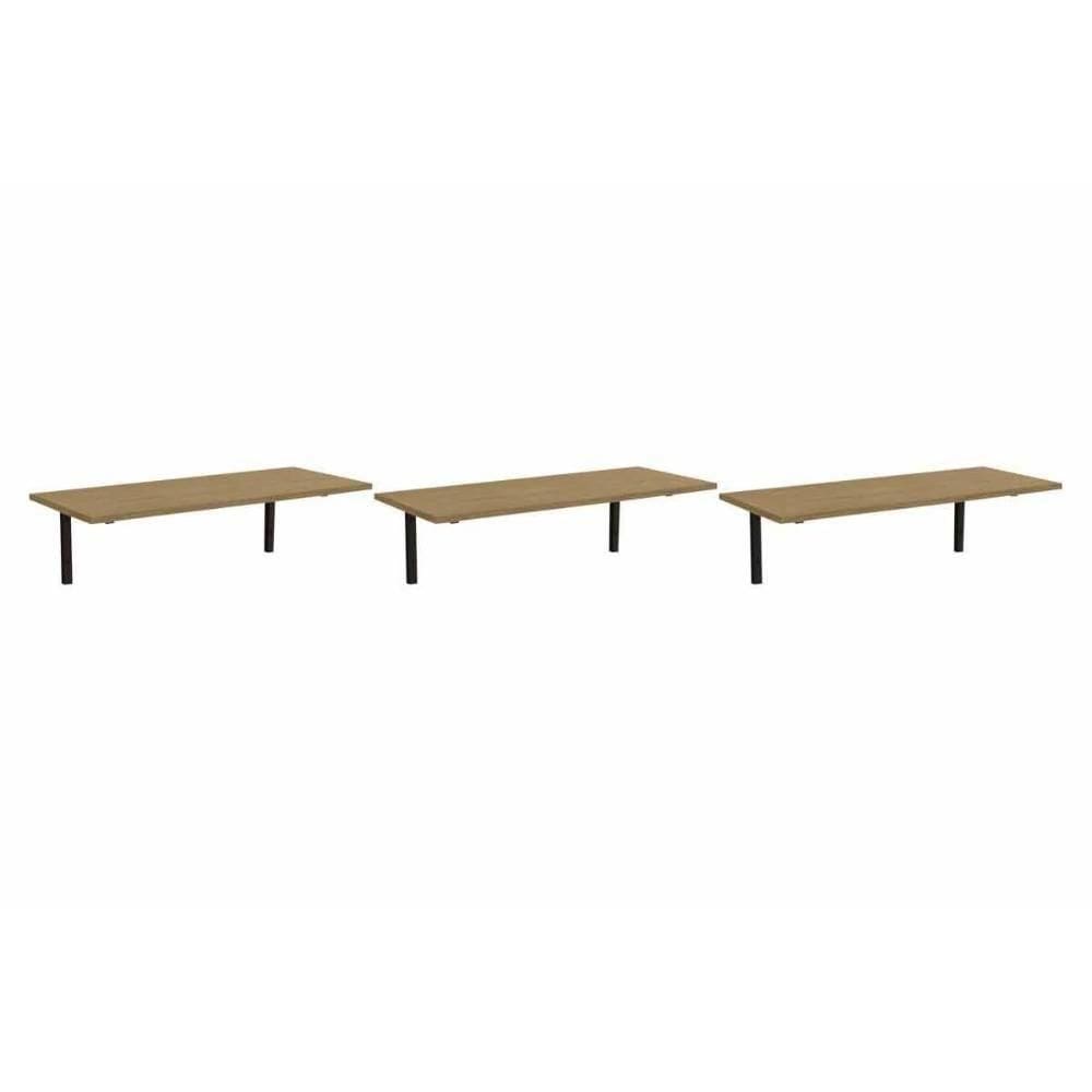 Módulo De Quarto Casal Kit 3 Prateleiras Industrial Li009 21x72x29 Freijo-preto - Kappesberg