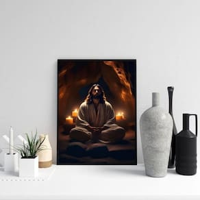 Quadro Jesus Cristo Meditando 33X24Cm