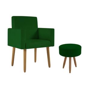 Poltrona Decorativa Cadeira Consultorio Com Puff - Balaqui Cor:verde Verde