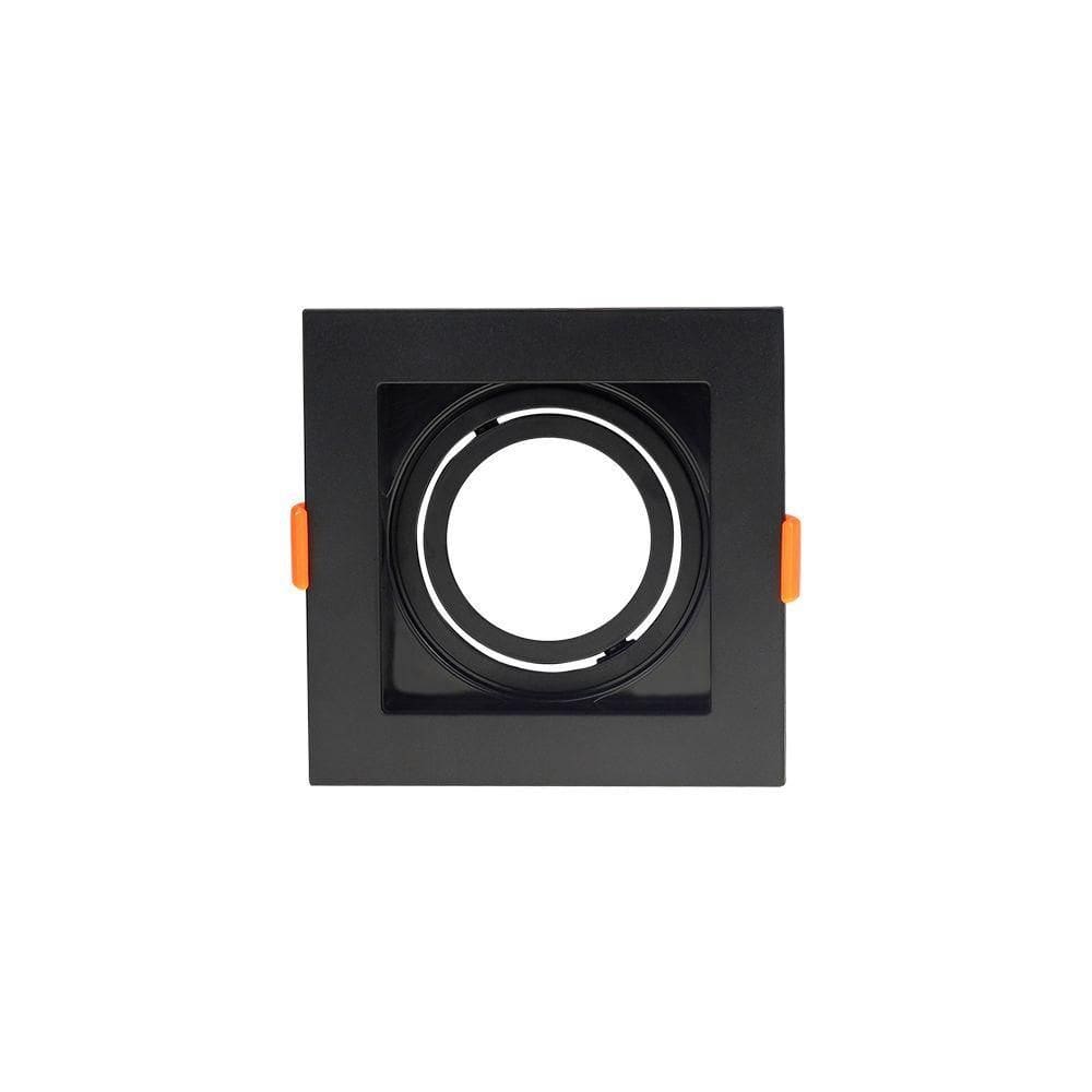 Spot De Embutir Recuado Blumenau Clean Para Lâmpada Mr16 Gu10 Quadrado Bivolt Preto