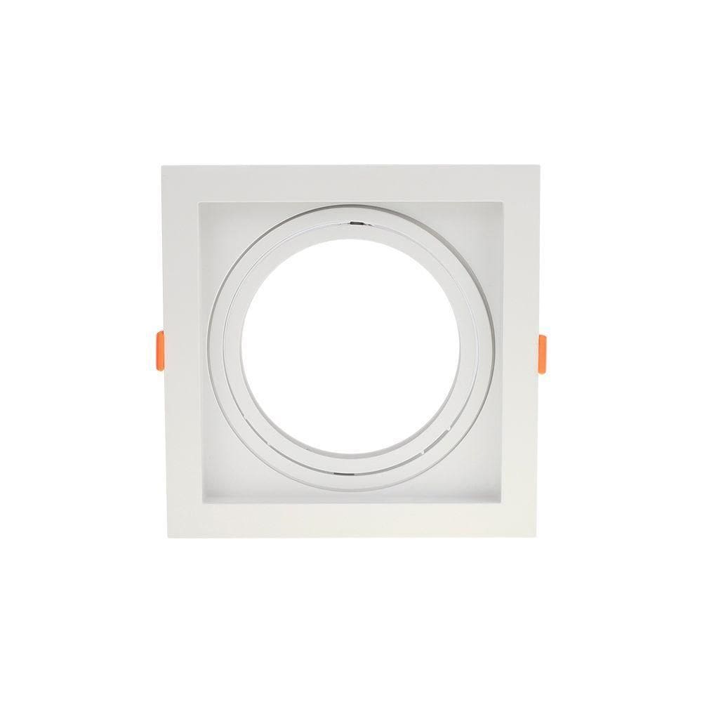 Spot De Embutir Recuado Blumenau Clean Para Lâmpada Ar111 E27 Quadrado Bivolt Branco