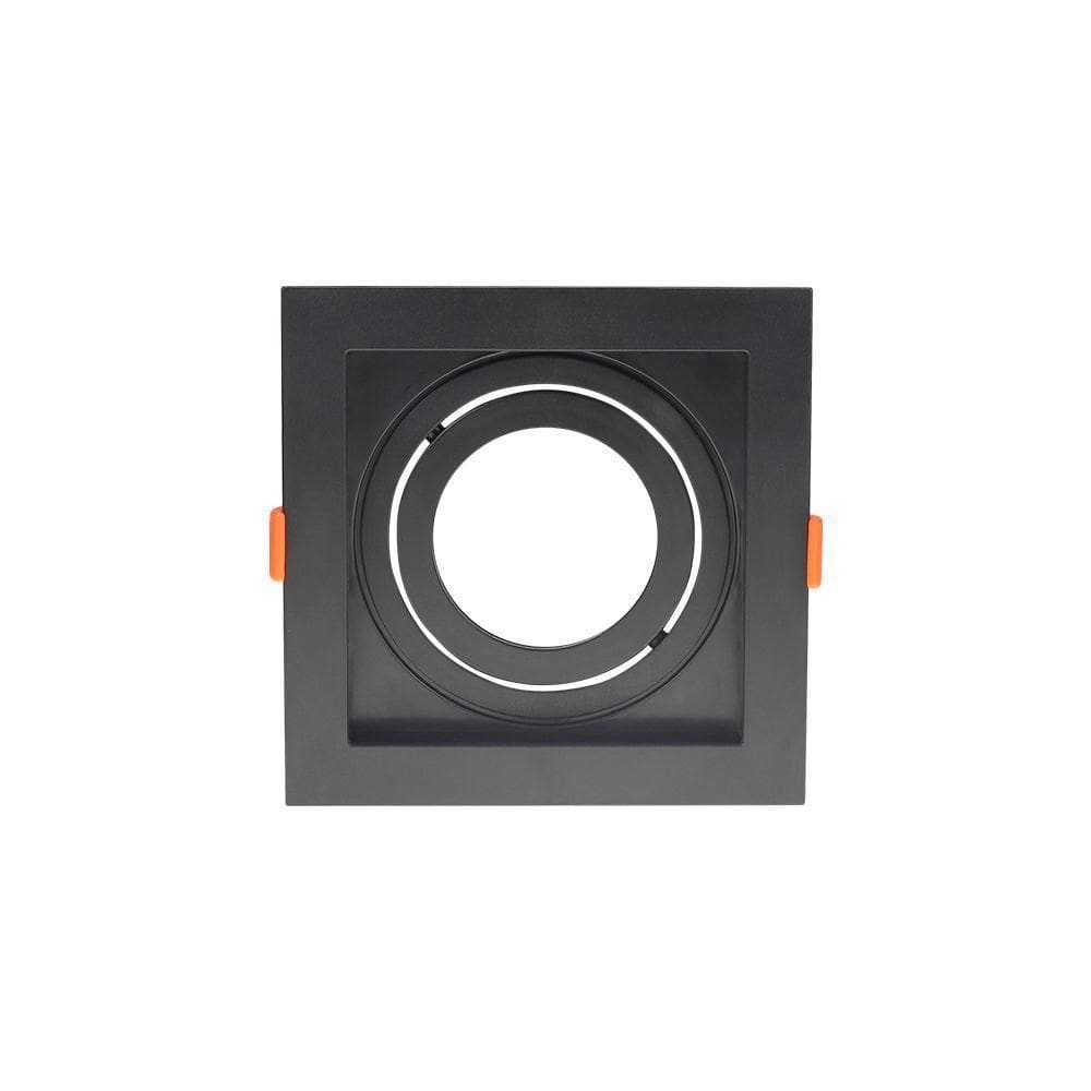 Spot De Embutir Recuado Blumenau Clean Para Lâmpada Par 20 E27 Quadrado Bivolt Preto