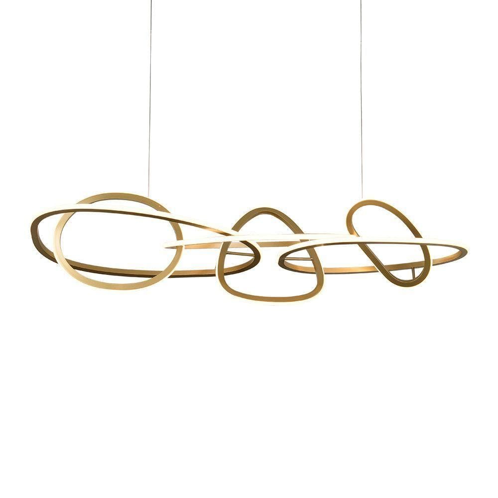 Lustre Pendente Nordecor Jeda 2710 Ouro Champagne Led Bivolt