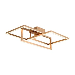 Plafon Led Blumenau Mirian De Sobrepor 32w Bivolt Dourado 3000k Luz Amarela