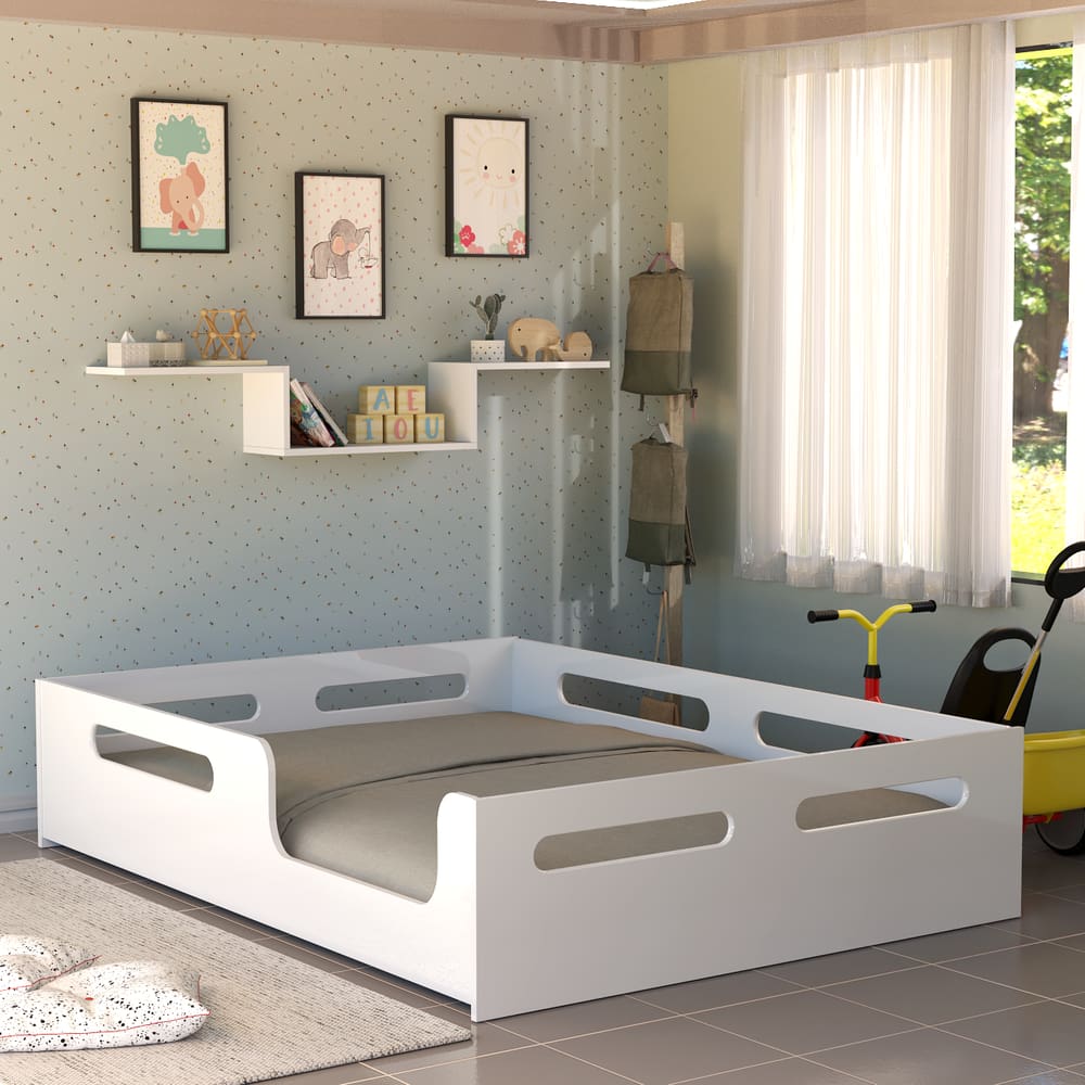 Cama Casal Montessoriana Unissex Confortável E Prática Mdf