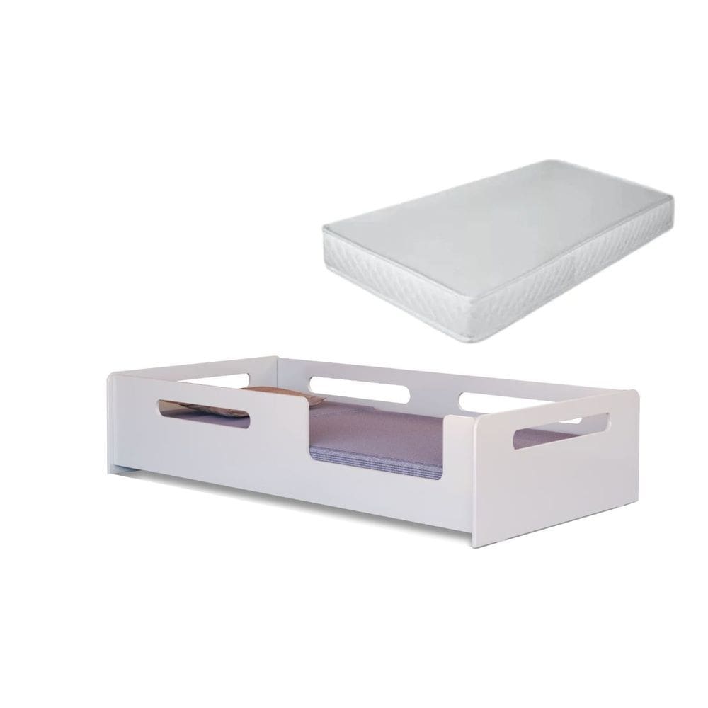 Cama Montessori Solteiro Infantil Grade Proteção Com Colchão