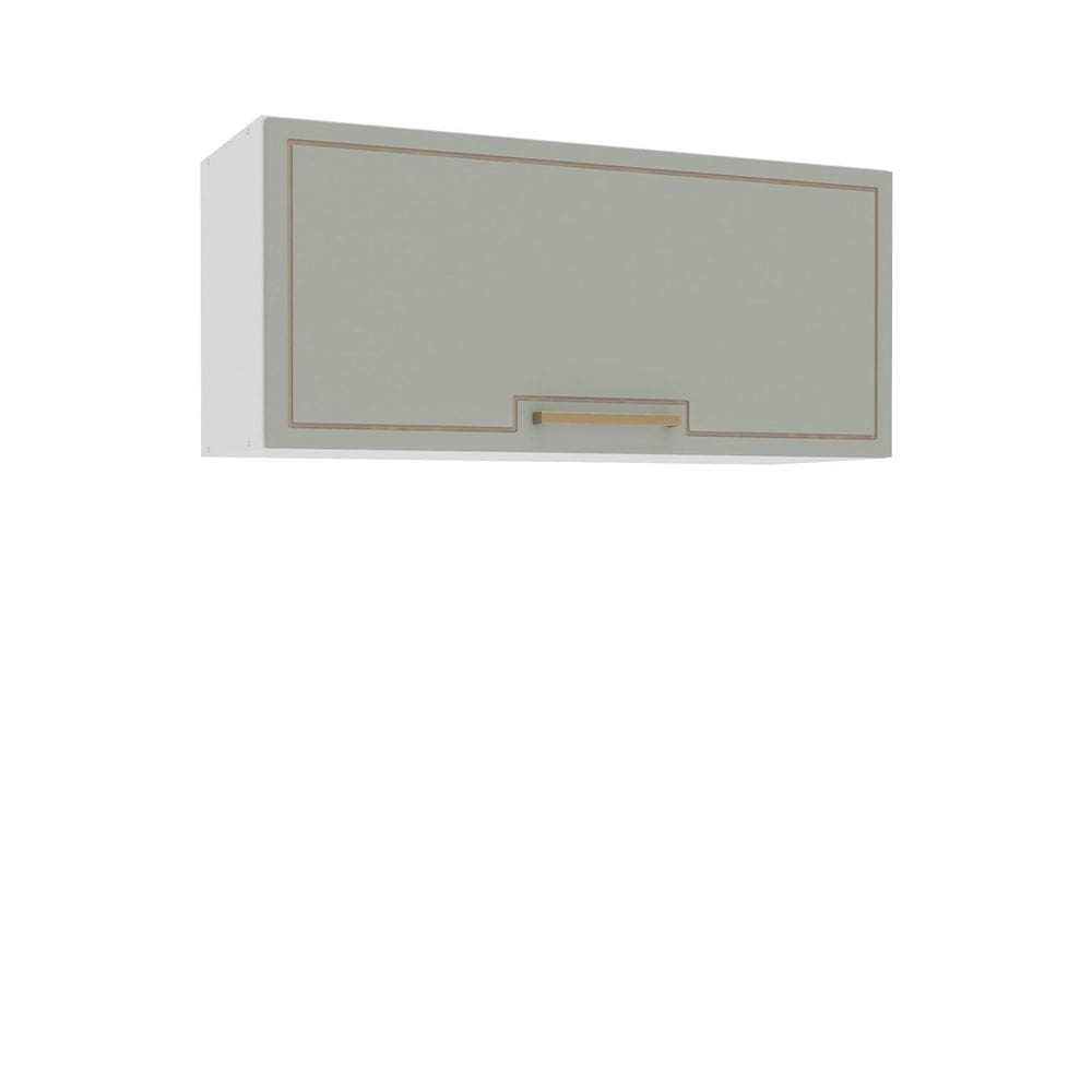Armário Aéreo 1 Porta Basculante 80cm X 36cm X 30,5cm Branco/Verde