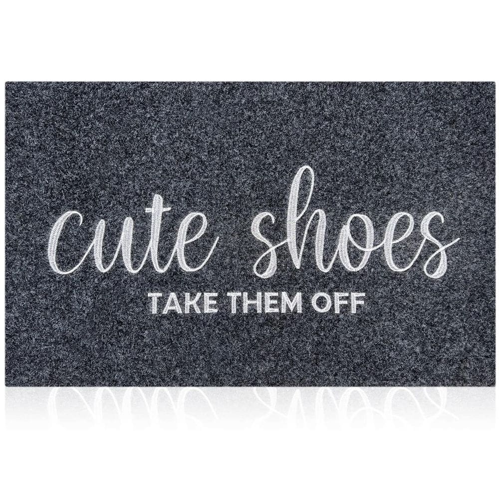 Tapete de boas-vindas AOAOPQ Cute Shoes TAKE THEM Off 60x90cm cinza