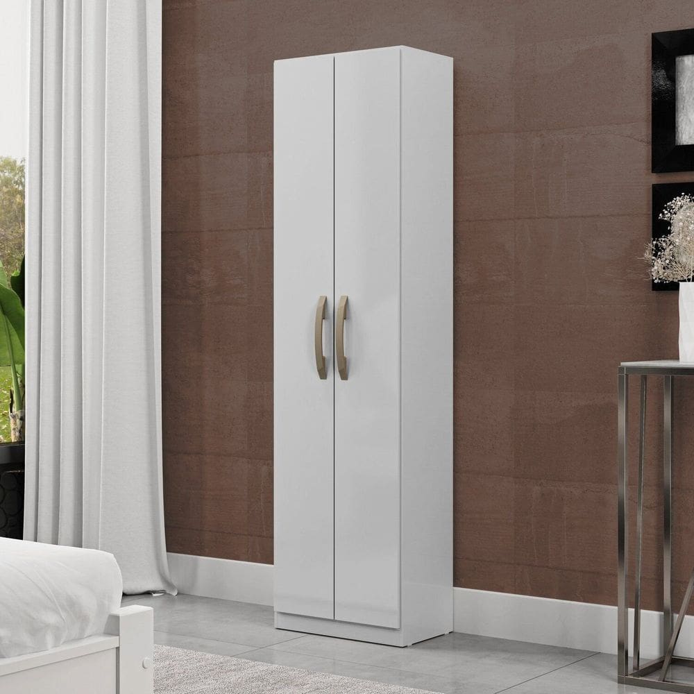 Armário Multiuso 2 Portas Elara Espresso Móveis Branco Neve