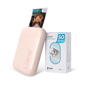 Impressora fotográfica Liene 2x3 Mini Instant Color com 50 papéis rosa