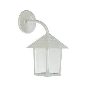 Arandela Blumenau Colonial Quadrada Vidro Liso E27 Bivolt Branco