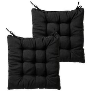 Kit 2 Almofadas Futton Assento Para Cadeira - Preto 40X40