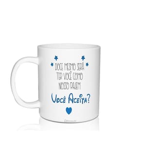 Caneca Convite Personalizada Você Aceita - Para Pajem