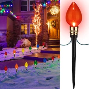 Christmas Pathway Lights Brightown C9, 10 lâmpadas, 10,6 m, pacote com 2