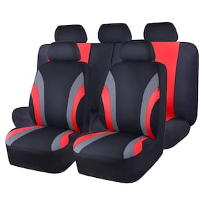Capa de assento de carro CAR PASS Line Rider Sporty Cloth 11 unidades preta/vermelha