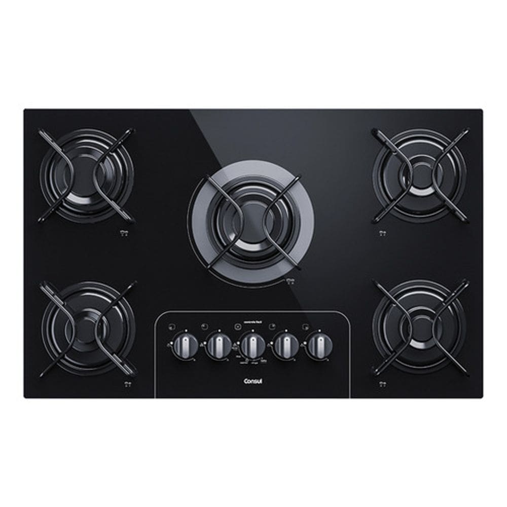 Cooktop A Gas Vidro Automatico 5 Bocas 46x73cm - Consul
