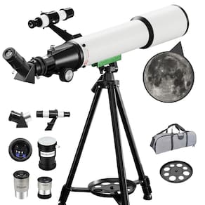 Telescópio BOSSDUN 70mm de abertura 20X-150X com bolsa de transporte branca
