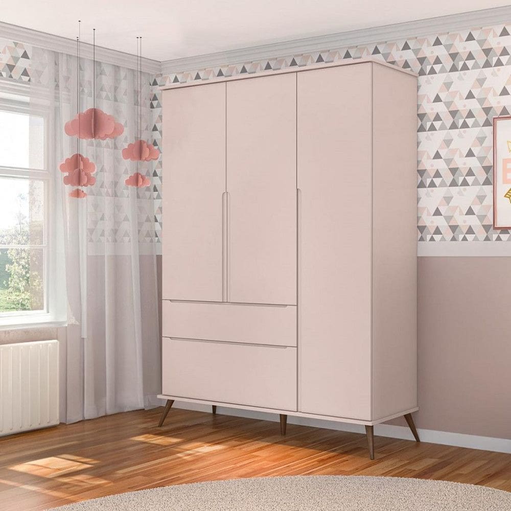 Guarda Roupa Infantil 3 Portas com Pés Melinda Phoenix Baby