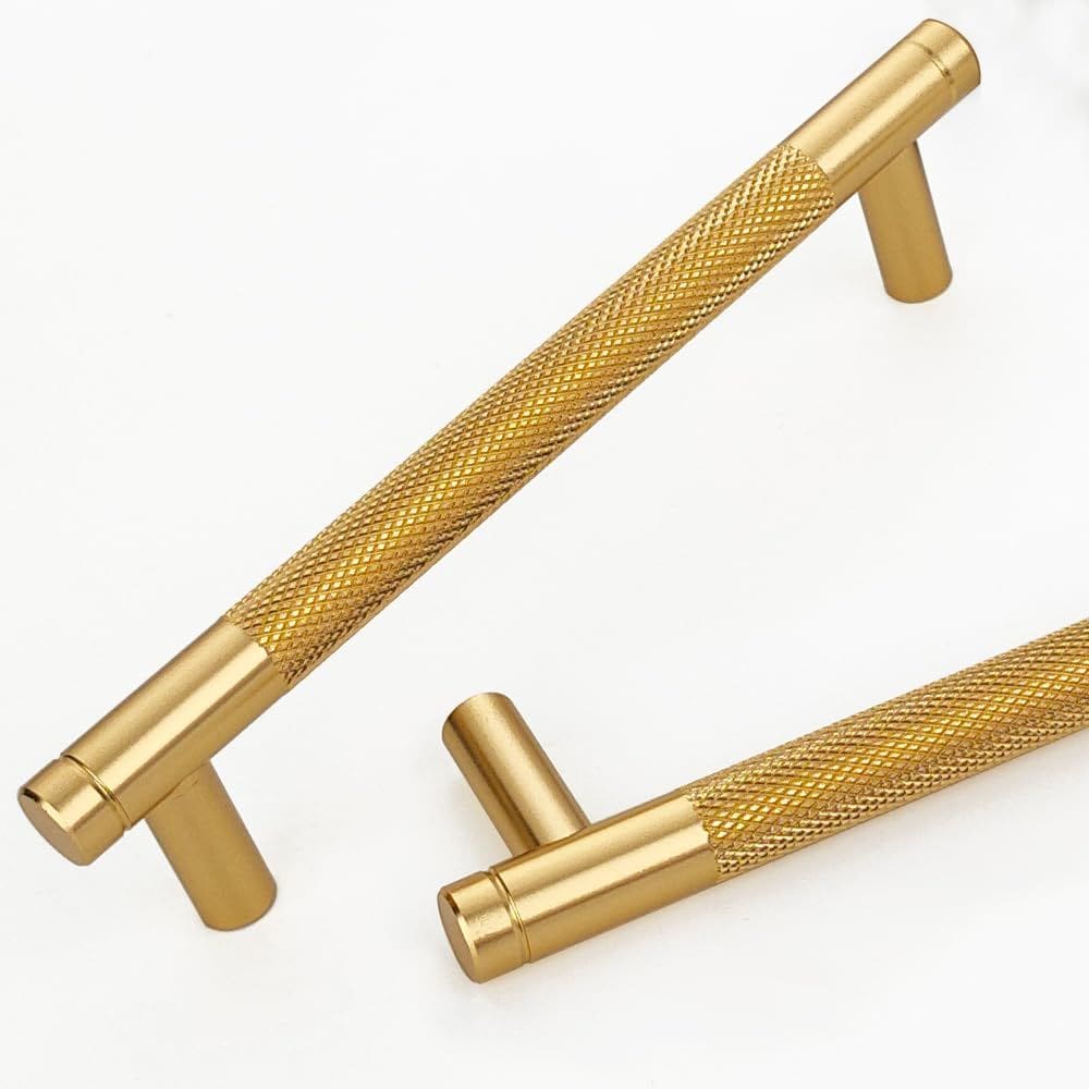 Alças de gabinete Gutuwellea, pacote com 12, 128 mm, alumínio dourado
