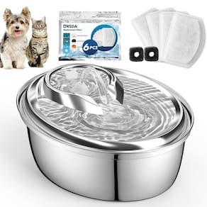 Fonte de água para animais de estimação ORSDA em aço inoxidável 3L para gatos, cães