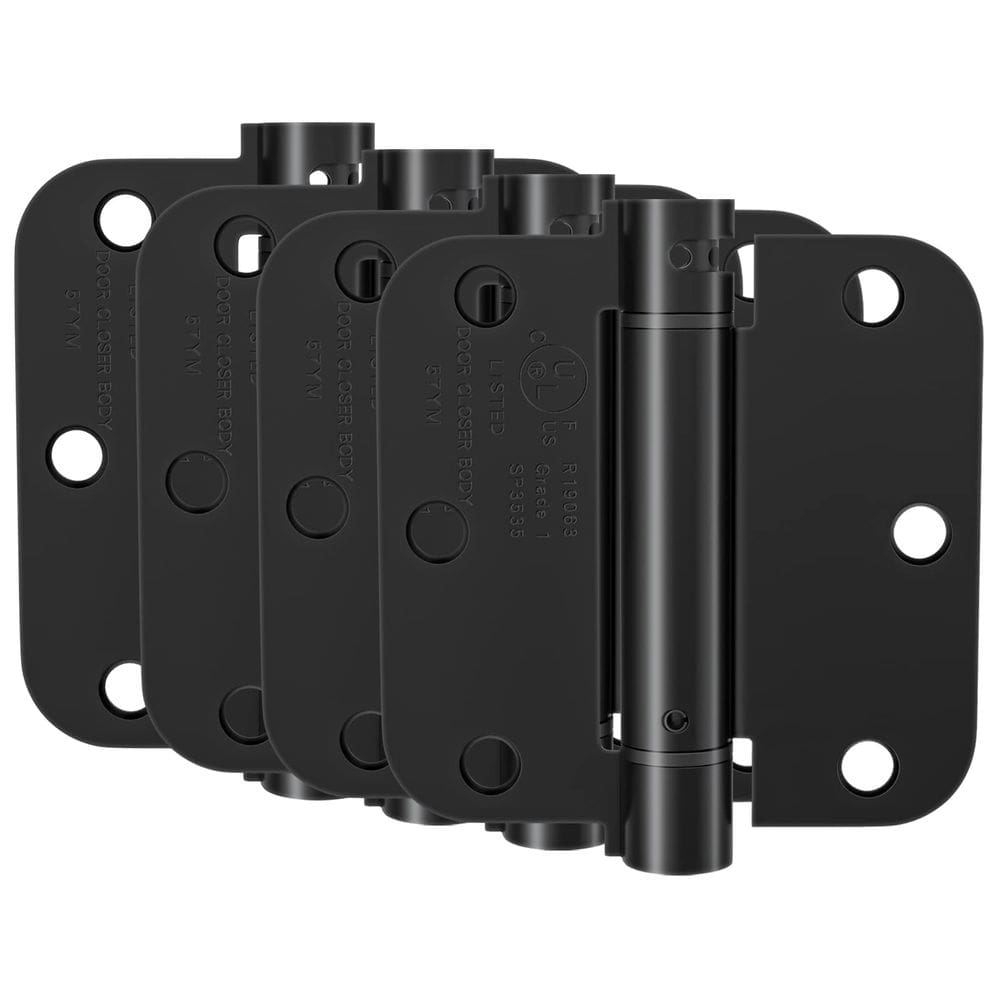 Dobradiça de porta HOSOM Self Closing 8,9 cm Spring, listada pela UL, preta fosca