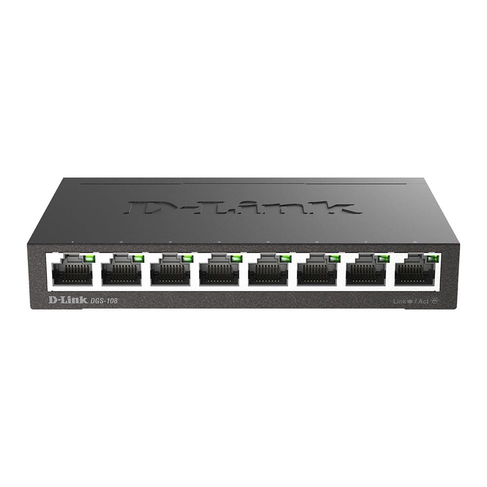 Switch Ethernet D-Link DGS-108 8 portas Gigabit não gerenciado