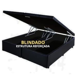 Cama Baú Queen Size Bipartido - Pistão à gás BLINDADO