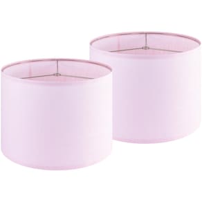 Abajur PIKOPIKO Pink Linen, conjunto de 2 tambores médios de 33 cm