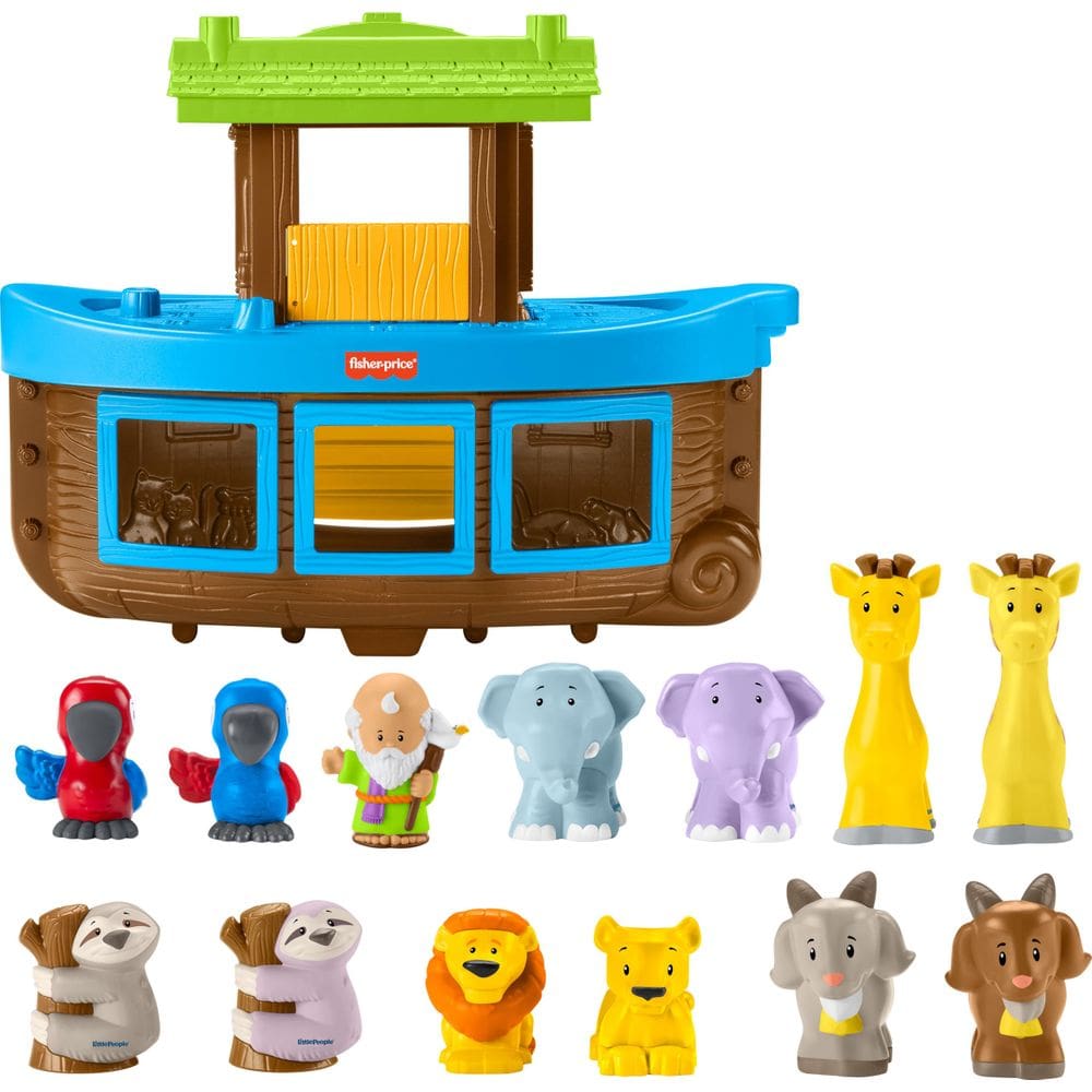 Conjunto de brinquedos Fisher-Price Little People Noah`s Ark com 12 animais