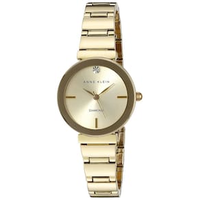 Relógio feminino Anne Klein com mostrador de diamante genuíno 30m WR