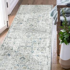 Tapete jinchan lavável 60x300cm com design floral azul vintage