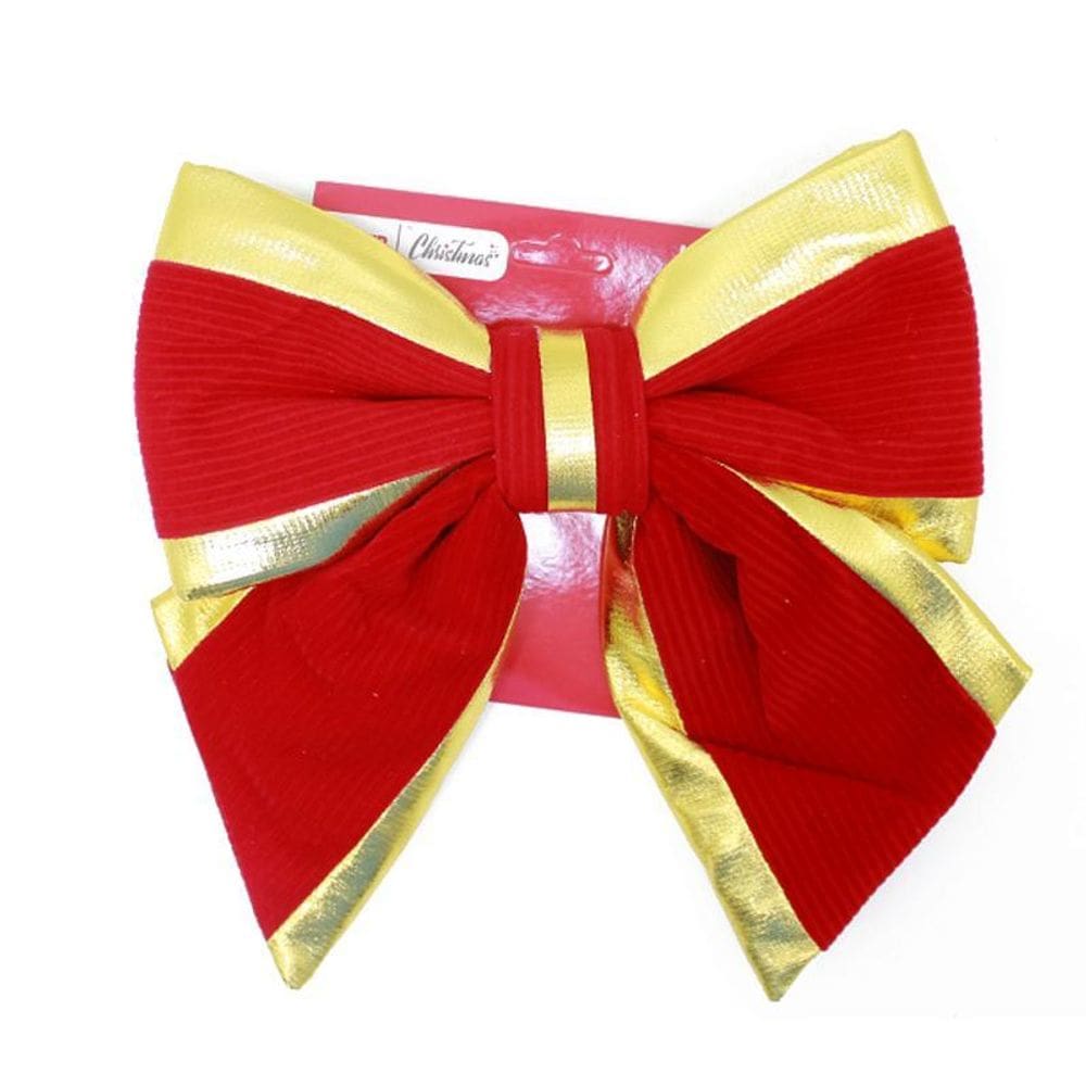Kit 2 Laços Enfeite Natal 23Cm Camurça Decoração Natalina
