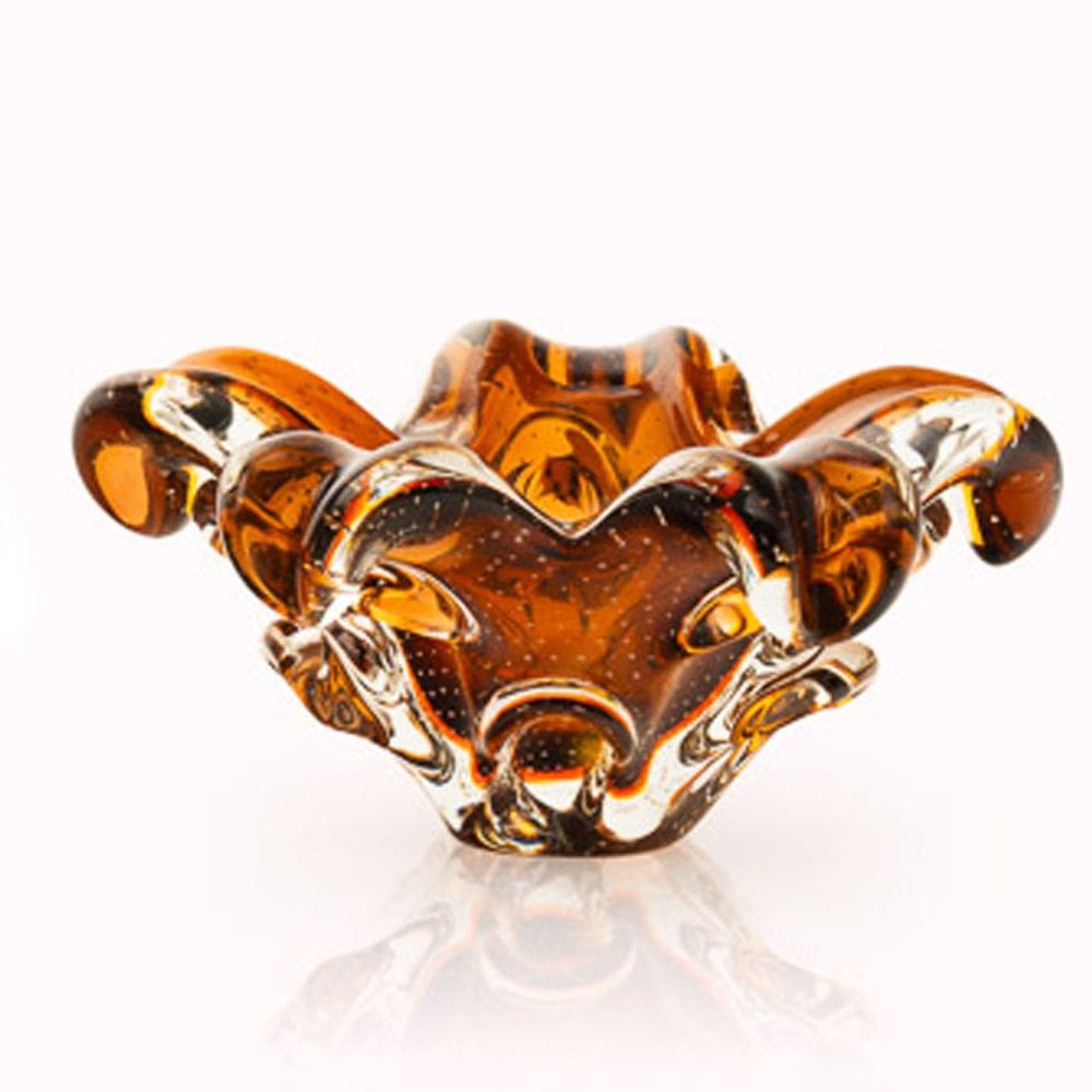 Centro De Mesa Em Cristal Murano Marron  São Marcos