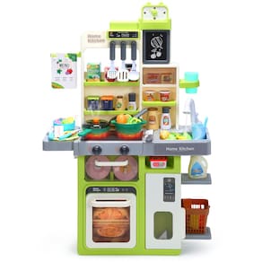 Conjunto de brinquedos de cozinha HOLYFUN Kids com sons, luzes e verde água