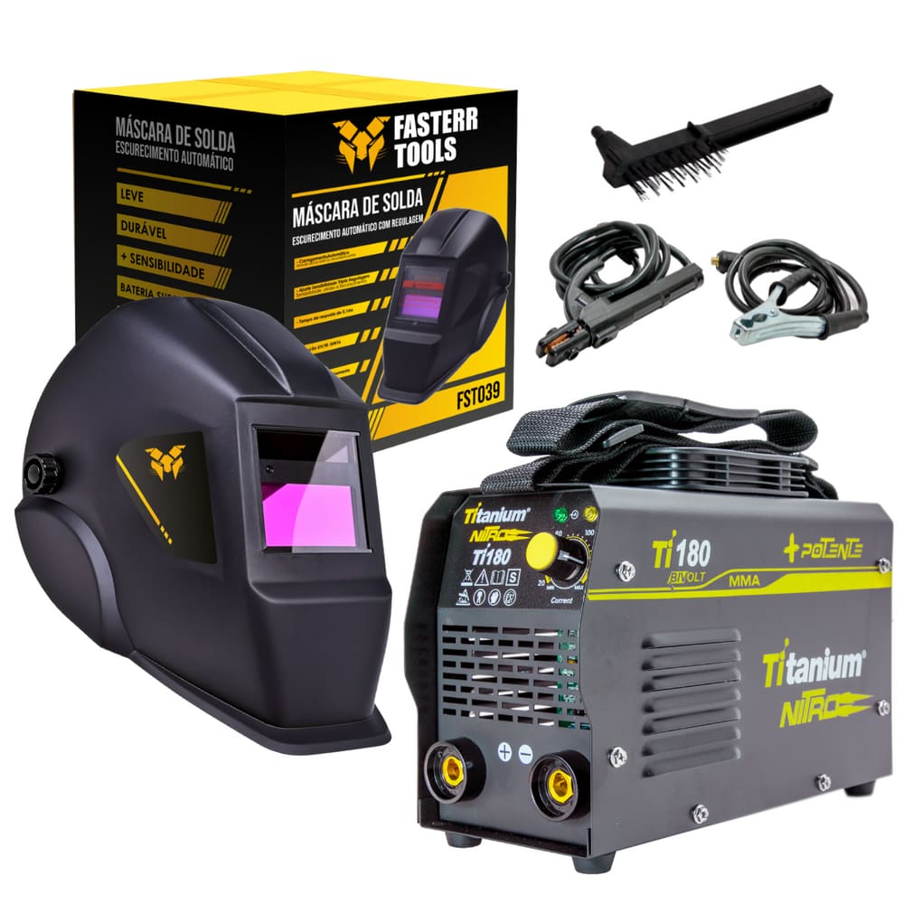 Maquina de Solda TI - 180 Com Mascara de Solda FST039 FASTERR