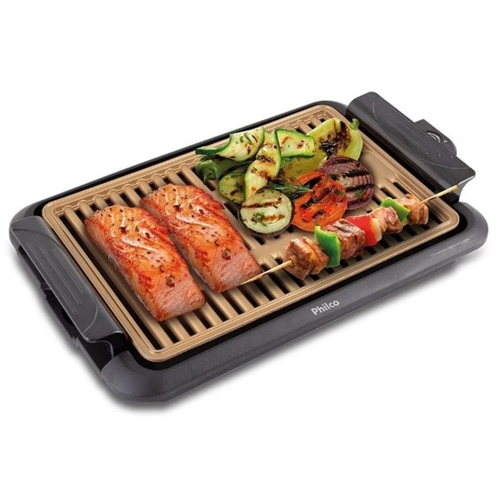 Churrasqueira Grill Eletrica Philco Antiaderente Preta 1200w 220V