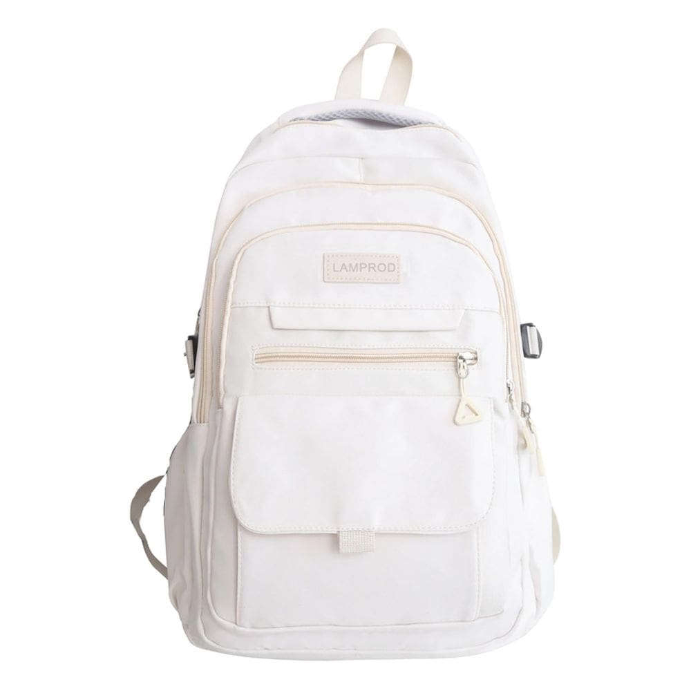 Mochila Lamprod Cute Aesthetic para meninas em idade escolar branca