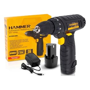 Furadeira E Parafusadeira Hammer A Bateria 12V C/ Acessorios