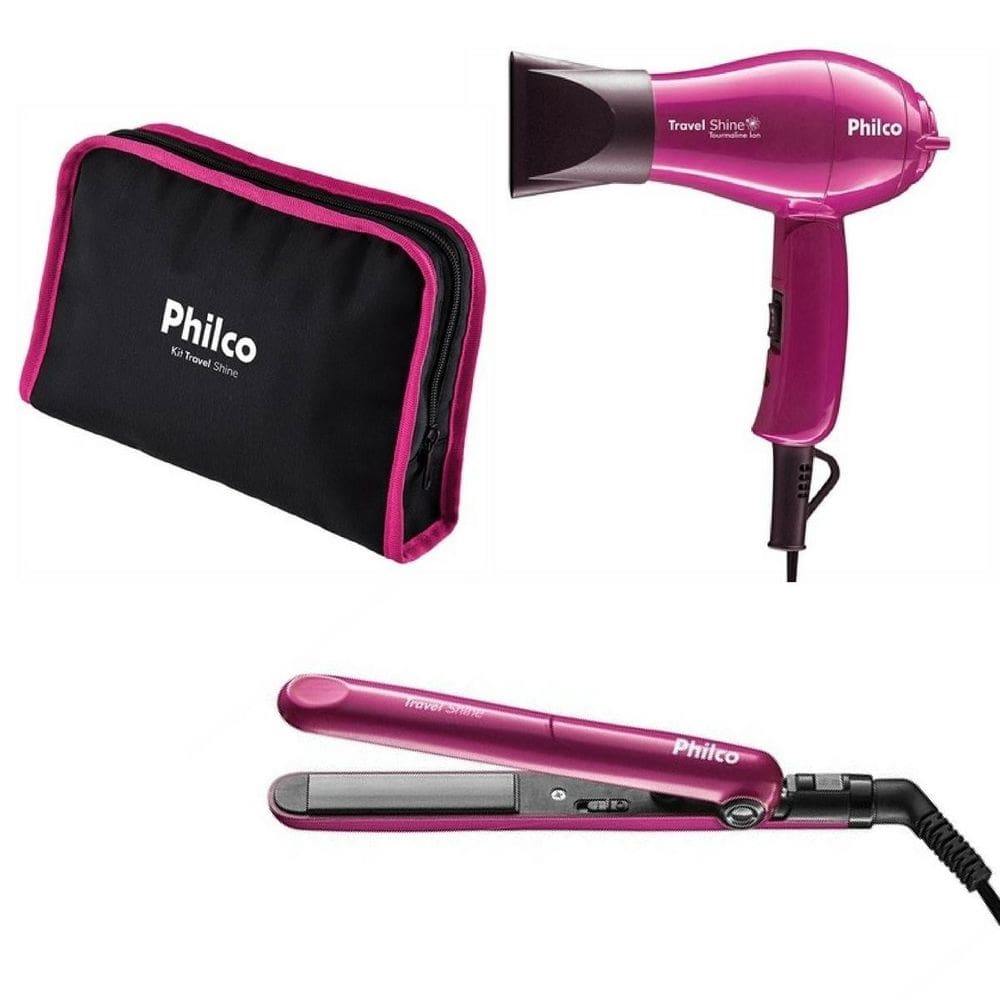 Kit Philco Secador + Chapinha 1000W Bilvot Rosa