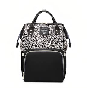 Mochila para fraldas Armbq Leopard Print impermeável marrom