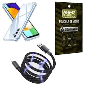 Capa Para Galaxy A56 + Cabo Tipo-C Magnético + Pelicula de Vidro 3D - Armyshield