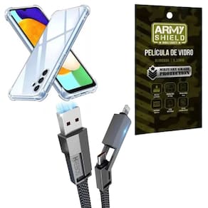 Capa Para Galaxy A56 + Cabo USB 4 em 1 + Pelicula de Vidro 3D - Armyshield