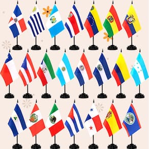 Conjunto de bandeiras de mesa WHGJ 22 países de língua espanhola 13x21cm