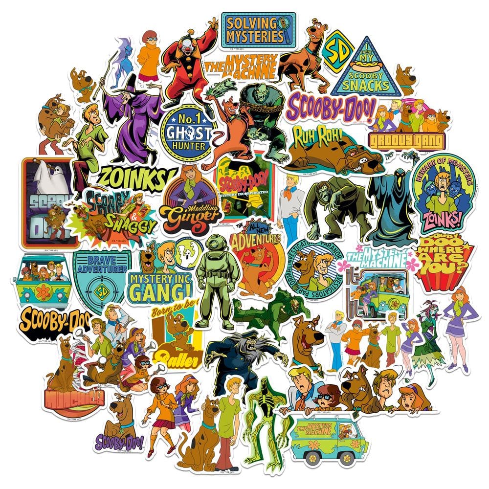 Pacote de adesivos Scooby-doo Die Cut Vinyl Large Deluxe x50