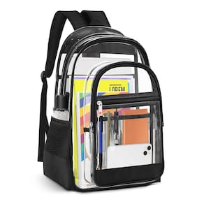 Mochila KIMNERPU Clear PVC transparente com alças reforçadas
