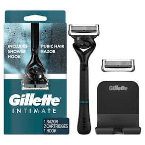 Máquina de barbear para pelos pubianos Gillette Intimate para homens com 2 recargas