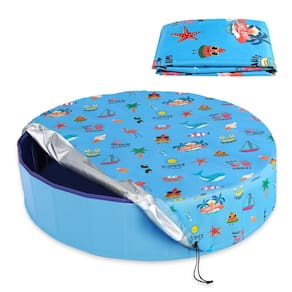 Capa de piscina Docuwee redonda 160 cm dobrável anti-UV à prova de poeira