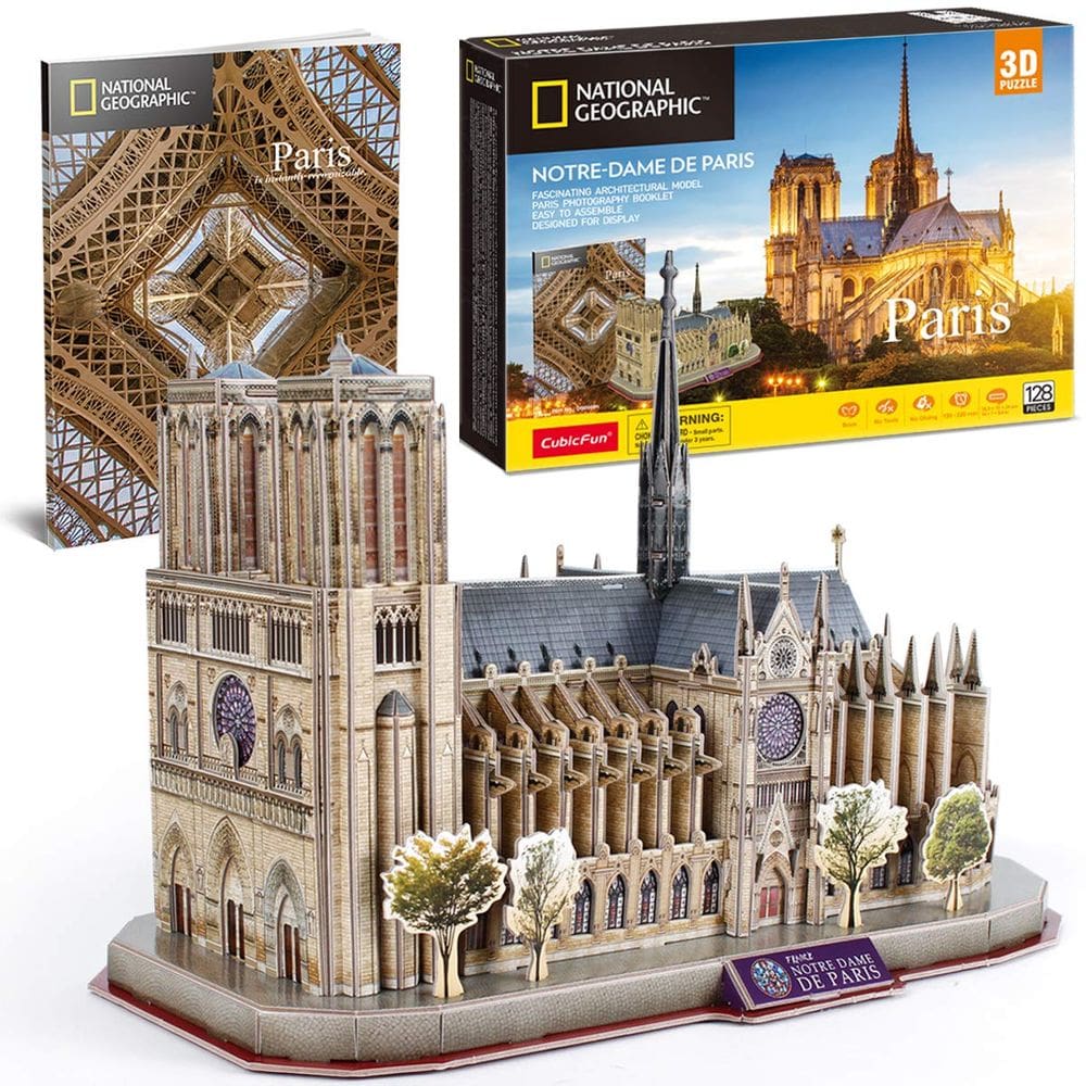 Quebra-cabeça 3D CubicFun Notre Dame de Paris 128 peças para crianças 8-10