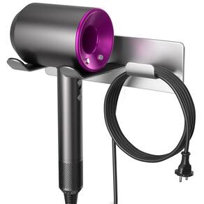 Suporte de secador de cabelo para montagem em parede BelleJoomu para Dyson Silver